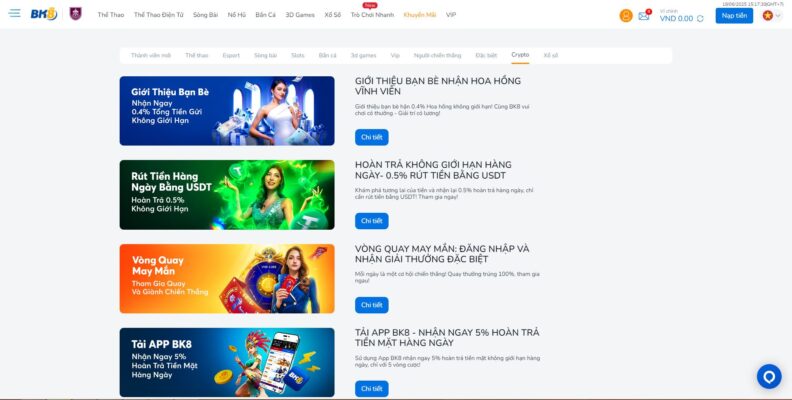 Nạp rút tiền bằng crypto với nhiều ưu đãi độc quyền hấp dẫn