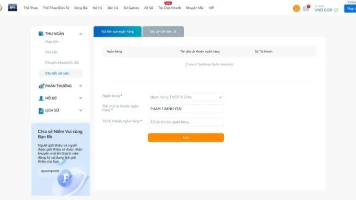 Nhà cái bảo mật thông tin cho các giao dịch nạp rút