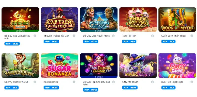 Nhiều game slot tại BK8